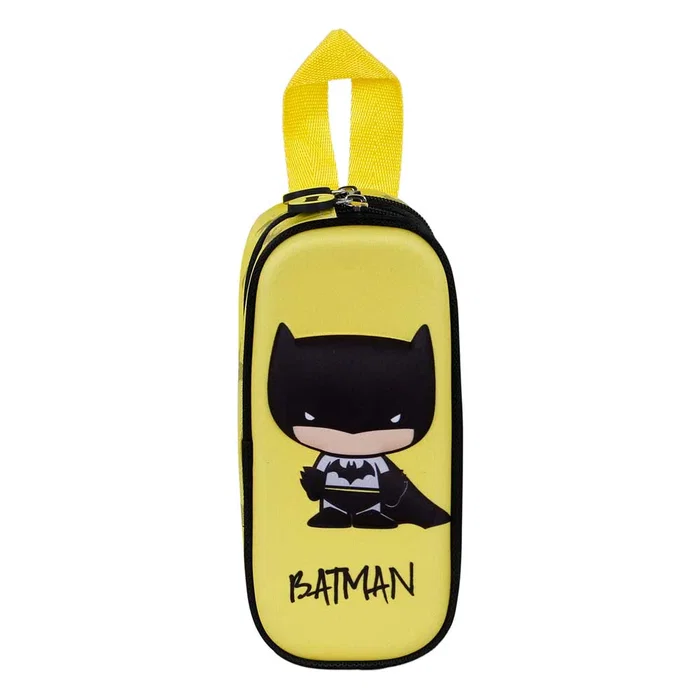 DC Comics Batman Estuche Portatodo 3D Doble Bobblehead Escolar Amarillo DC Comics Batman Estuche Portatodo 3D Doble Bobblehead Escolar Amarillo