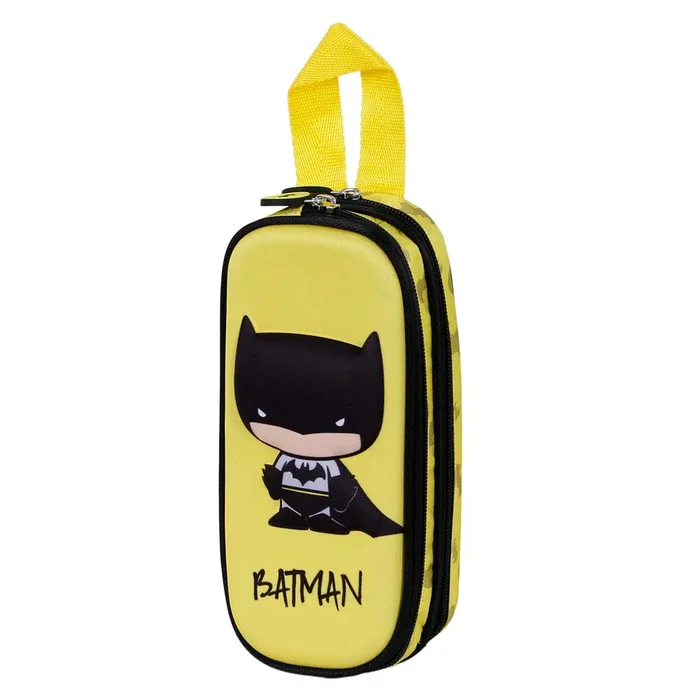 DC Comics Batman Estuche Portatodo 3D Doble Bobblehead Escolar Amarillo DC Comics Batman Estuche Portatodo 3D Doble Bobblehead Escolar Amarillo
