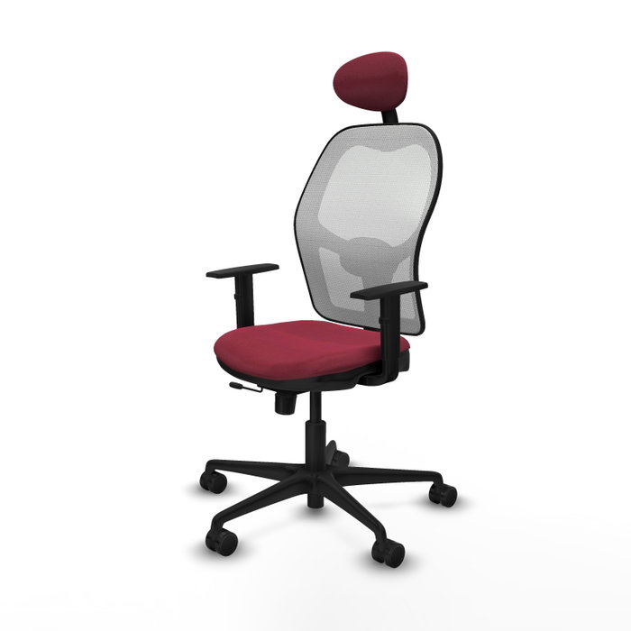 PIQUERAS Y CRESPO Silla de oficina Jorquera Sincro/Traslack Granate/Blanco PIQUERAS Y CRESPO Silla de oficina Jorquera Sincro/Traslack Granate/Blanco