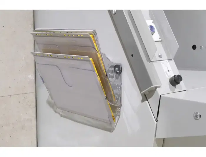 Durable Expositor de Pared con 2 Compartimentos Magnéticos Transparentes para Folletos A4 Horizontal