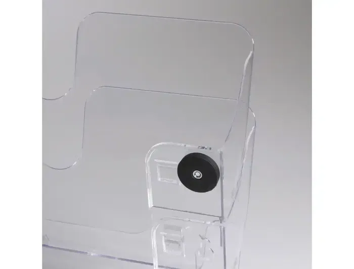 Durable Expositor de Pared con 2 Compartimentos Magnéticos Transparentes para Folletos A4 Horizontal
