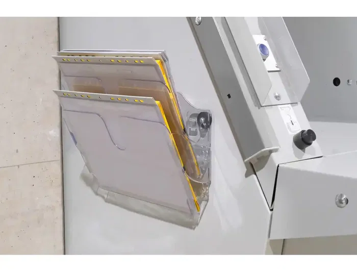 Durable Expositor de Pared con 2 Compartimentos Magnéticos Transparentes para Folletos A4 Horizontal