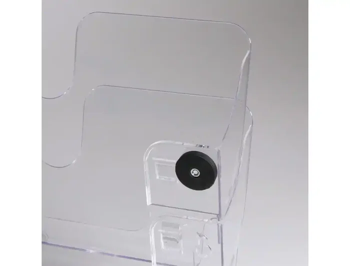 Durable Expositor de Pared con 2 Compartimentos Magnéticos Transparentes para Folletos A4 Horizontal