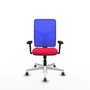 PIQUERAS Y CRESPO Silla de oficina Motilla con mecanismo Sincro, Rojo y Azul