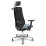 PIQUERAS Y CRESPO Silla de oficina Mardos con mecanismo Sincro/Traslack, brazos 3D y cabecero 2D, Gris y Negro
