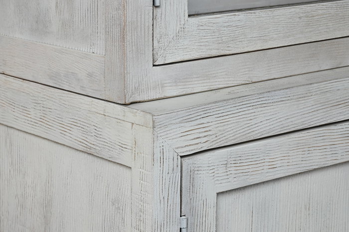 DKD Home Decor Vitrina Mango y Cristal Blanco 200x45x230
