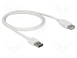 DeLOCK Cable de extensión EASY-USB 2.0 Tipo-A a Tipo-A de 1 m, Blanco