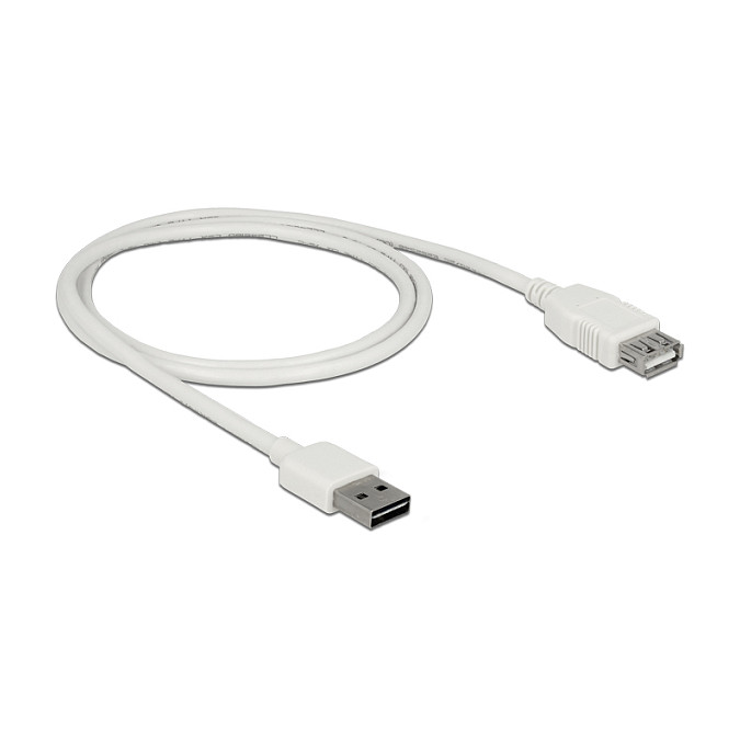 DeLOCK Cable de extensión EASY-USB 2.0 Tipo-A a Tipo-A de 1 m, Blanco DeLOCK Cable de extensión EASY-USB 2.0 Tipo-A a Tipo-A de 1 m, Blanco