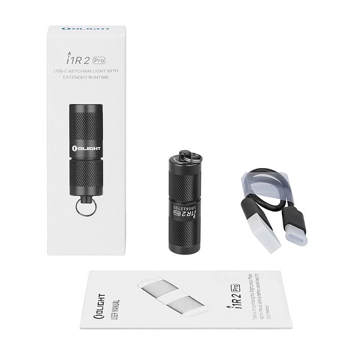 Olight I1R 2 Pro Linterna de Llavero, Negro, Aluminio, 180 Lúmenes, IPX8, Recargable USB, 51.3 mm