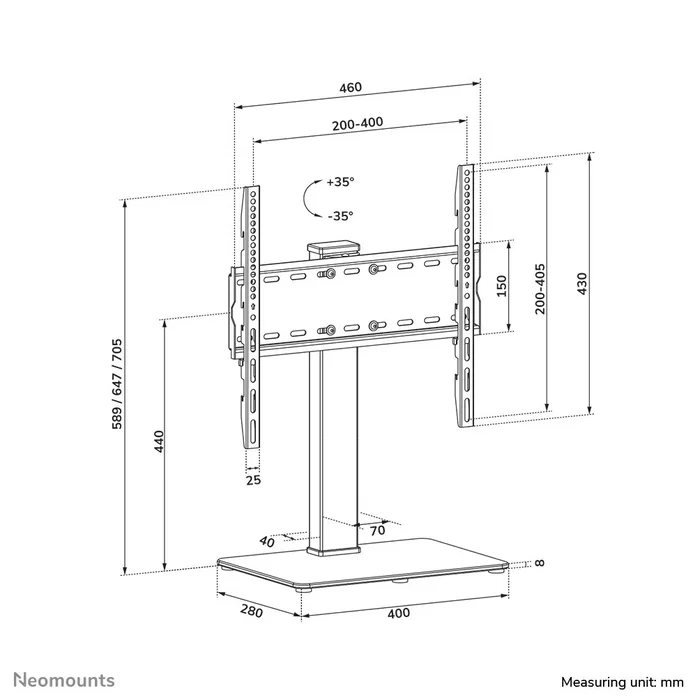 Neomounts DS45-430BL14 Soporte de mesa para TV 32-55 pulg, Negro
