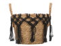 Giftdecor Macetero Colgante de Mimbre y Macramé Negro Pequeño 25x29x25 cm (Set de 8)