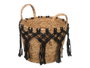 Giftdecor Macetero Colgante de Mimbre y Macramé Negro Pequeño 25x29x25 cm (Set de 8)