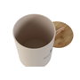 DKD Home Decor Bote de Metal y Bambú 2,5L Beige para Comida de Gato