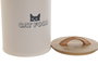 DKD Home Decor Bote de Metal y Bambú 2,5L Beige para Comida de Gato