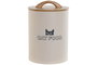 DKD Home Decor Bote de Metal y Bambú 2,5L Beige para Comida de Gato