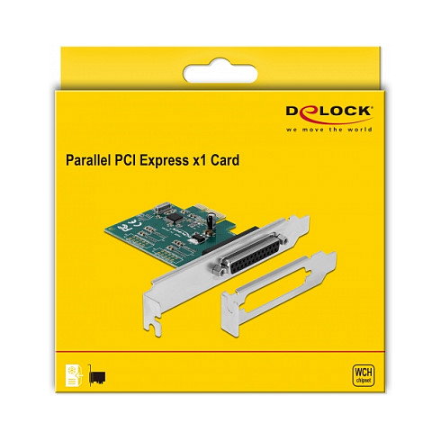 DeLOCK 90412 Tarjeta PCI Express PCIe a Paralelo IEEE1284 de Perfil Bajo, 1 Puerto, 0.0015 Gbit/s, Compatible con Windows 10/8.1/7