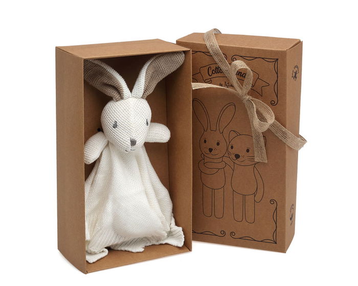 KioKids Doudou Conejito Algodón de la Colección Cotton Friends - Juguete de Peluche Ecológico para Bebés +2 Meses KioKids Doudou Conejito Algodón de la Colección Cotton Friends - Juguete de Peluche Ecológico para Bebés +2 Meses