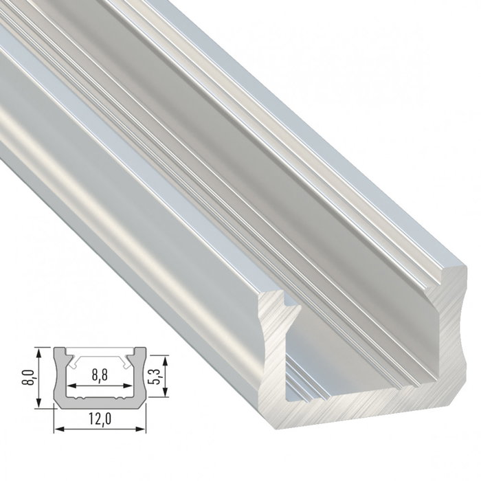 Perfil de aluminio Tipo X 2,02M Perfil de aluminio Tipo X 2,02M