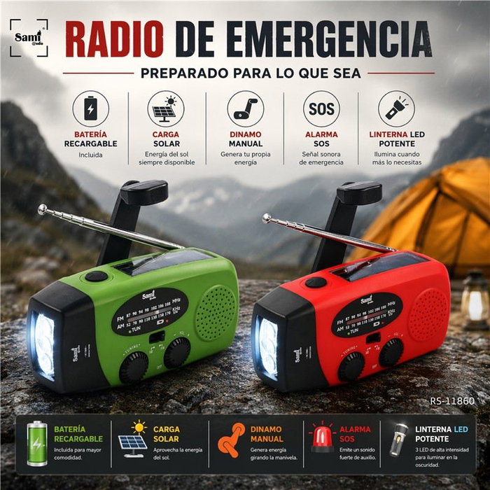 SAMI Radio Sami Emergencia 2 bandas bat/solar/dinamo