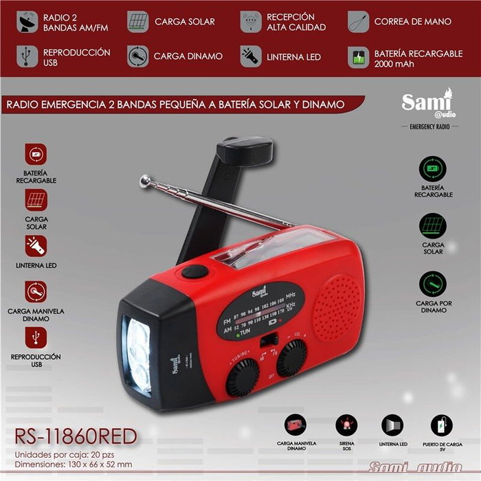 SAMI Radio Sami Emergencia 2 bandas bat/solar/dinamo
