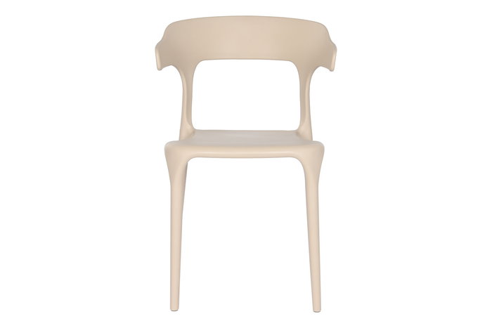 DKD Home Decor Silla Urbana Apilable Beige 51 x 76.5 x 50 cm - Tratamiento UV, Asiento 46 cm