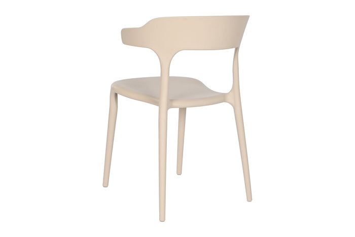 DKD Home Decor Silla Urbana Apilable Beige 51 x 76.5 x 50 cm - Tratamiento UV, Asiento 46 cm