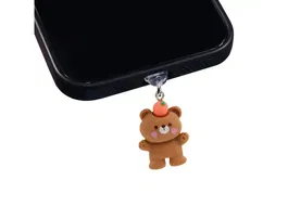 Wondee - Mobile Charm Funny Protector de Puerto USB-C Type C con Adorno Colgante de Zanahoria y Oso - Charm Decorativo y Protector Antipolvo para Smartphone
