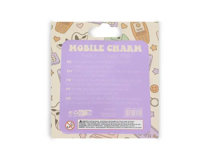 Wondee Colgante charm para movil funny type c carrot bear