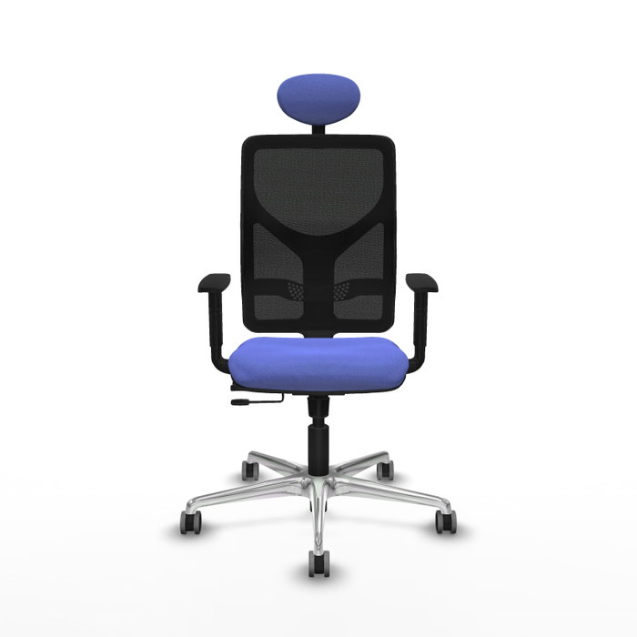 PIQUERAS Y CRESPO Silla de oficina Motilla con mecanismo Sincro/Traslack, Azul claro y Negro