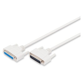 Digitus Cable alargador D-Sub25 Serial/Paralelo 2 m Beige