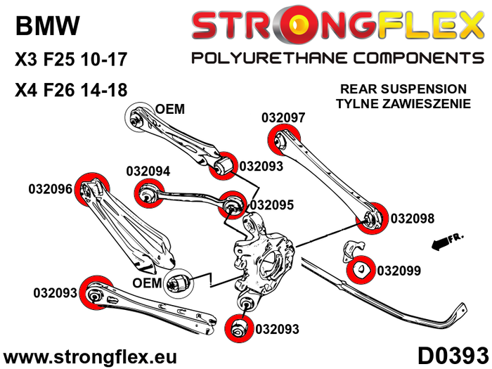 StrongFlex STF032097A Silentblock Brazo de Control Trasero Interior Sport