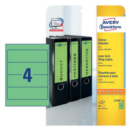 AVERY Zweckform Etiquetas para Carpetas L4768-20 Verde