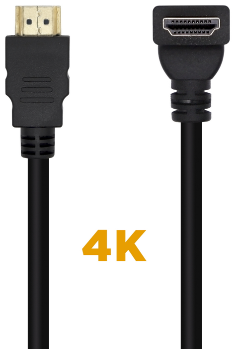 Aisens Cable HDMI V2.0 Acodado Premium 2m Negro