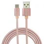 Eightt ECT-4P Cable USB A a USB C 1 m, USB 2.0 (480 Mbps), Conectores Metálicos, Cubierta Nylon Trenzado Flexible, Rosa