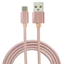 Eightt ECT-4P Cable USB A a USB C 1 m, USB 2.0 (480 Mbps), Conectores Metálicos, Cubierta Nylon Trenzado Flexible, Rosa