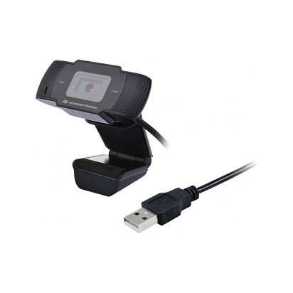 Conceptronic AMDIS03B Webcam HD 720p con Micrófono, Negra Conceptronic AMDIS03B Webcam HD 720p con Micrófono, Negra