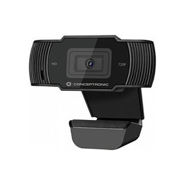 Conceptronic AMDIS03B Webcam HD 720p con Micrófono, Negra