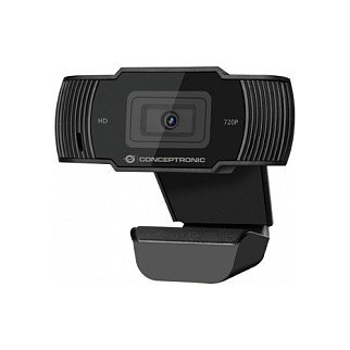 Conceptronic AMDIS03B Webcam HD 720p con Micrófono, Negra Conceptronic AMDIS03B Webcam HD 720p con Micrófono, Negra