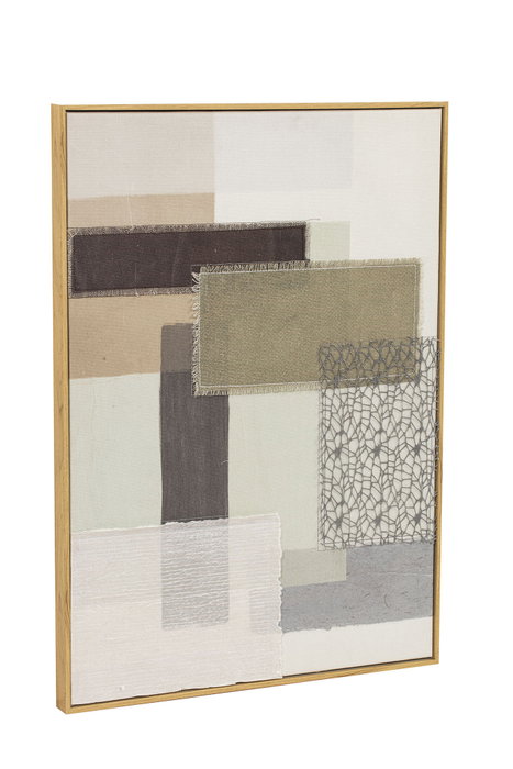 DKD Home Decor Set de 2 Cuadros Abstractos 3D Beige y Marrón 50x70 cm