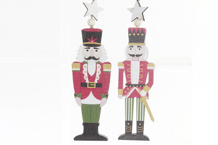 DKD Home Decor Decoración Colgante Cascanueces MDF (Surtido de 4)