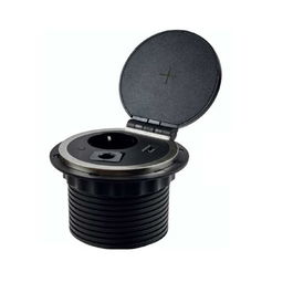 ILIMINACION Y ACC. Módulo Enchufes Flap New Tt+Usb+Carga 200-250Vac 50Hz 3500W para Instalación en Mesas y Muebles