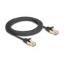DeLOCK Cable de red plano Cat.6A U/FTP 2 m negro
