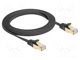 DeLOCK Cable de red plano Cat.6A U/FTP 2 m negro