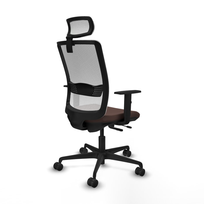 PIQUERAS Y CRESPO Silla de oficina Haches con mecanismo Sincro/Traslack Marrón y Blanco