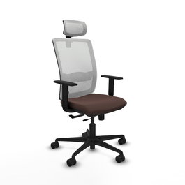 PIQUERAS Y CRESPO Silla de oficina Haches con mecanismo Sincro/Traslack Marrón y Blanco