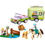 LEGO 42695 Friends Remolque Para Caballo y Potrillo - Juego de Construcción con 2 Minipersonajes, Caballo, Potro, Cachorro y Rana