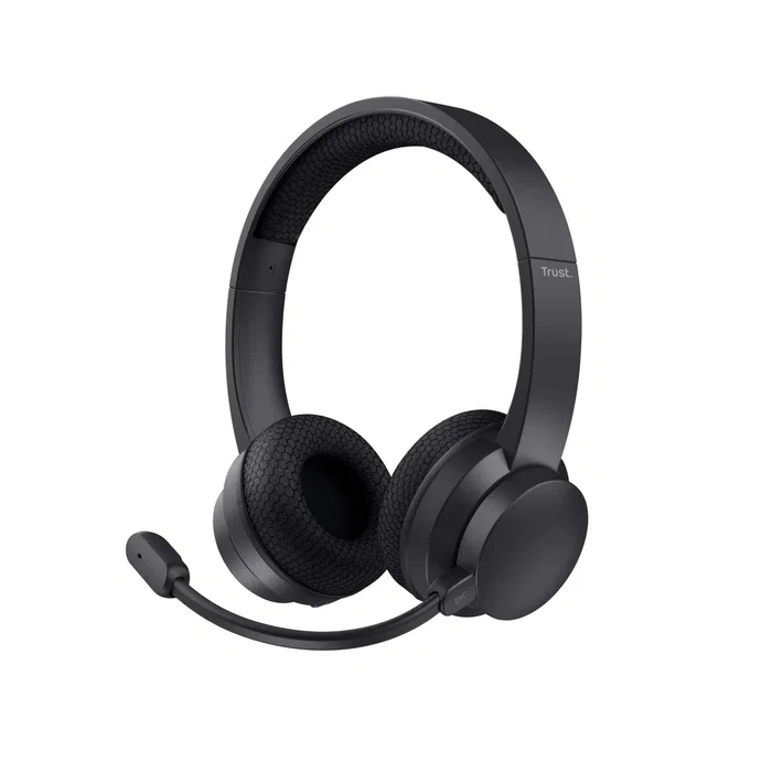 Trust Auriculares Trust Ayda Diadema Inalámbrico y Alámbrico Bluetooth Negro con Micrófono Boom y Conexión USB Tipo-C para Llamadas/Música