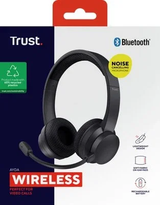 Trust Ayda Auriculares Inalámbricos y Alámbricos con Micrófono ENC Negro
