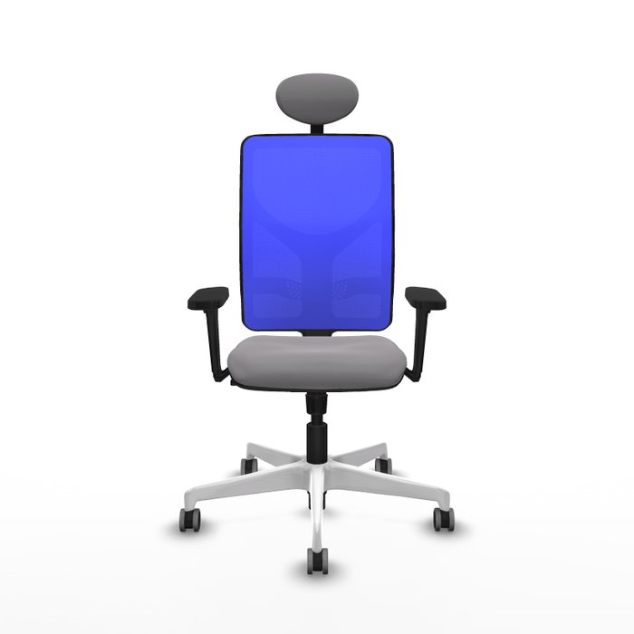 PIQUERAS Y CRESPO Silla de oficina Motilla con mecanismo Sincro, Gris y Azul