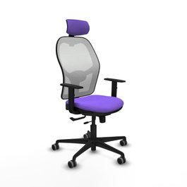 PIQUERAS Y CRESPO Silla de oficina Jorquera con mecanismo Sincro/Traslack, Lila y Blanco
